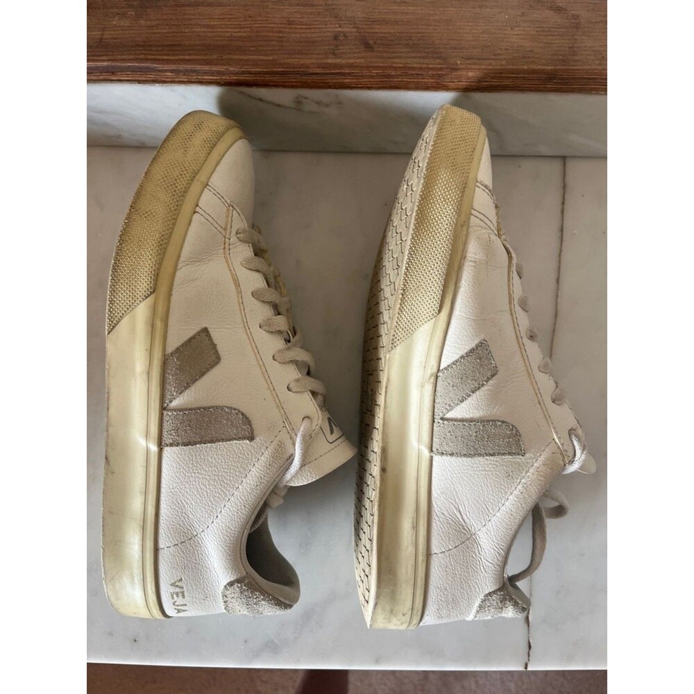 Veja CAMPO LEATHER WHITE NATURAL SUEDE EU 41 / US W 10 / US M 8 - Picture 4 of 7